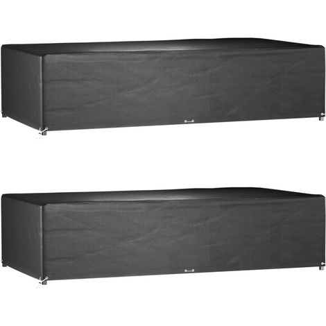 Garden Furniture Covers 2 pcs 12 Eyelets 315x160x75 cm Rectangular vidaXL