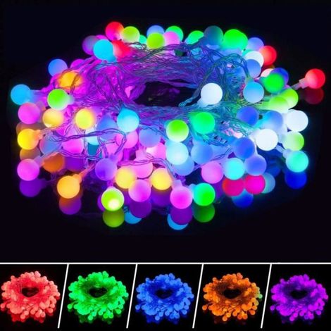 Guirlande lumineuse - - 100 LED Globe - Multicolore - Extérieur - USB (1/4)