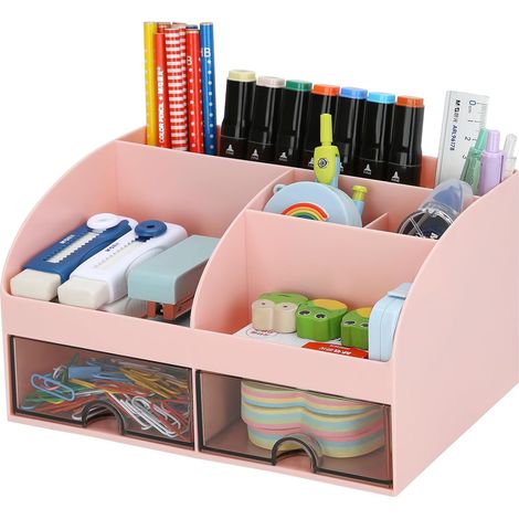 Schreibtisch-Organizer und Zubehör, Make-up-Organizer aus Kunststoff, Stiftehalter für den Schreibtisch, Schul-, Haushalts- und Bürobedarf