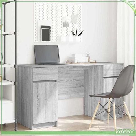 Bureau - 3328512 - Sonoma gris - Bois d'ingénierie - 140 x 49 x 76 cm (1/5)