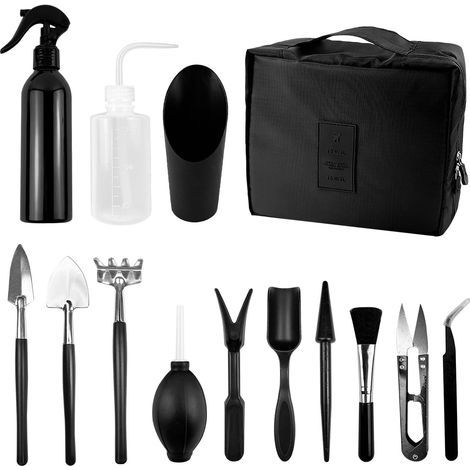Outils Jardinage, kit Jardin,kit Jardinage Adulte pour Les Plantes D'intérieubor, Kit Jardinage en Acier Carbone pour Plantes Succulentes Transplantation À La Main, avec Sac De Rangement (1/5)