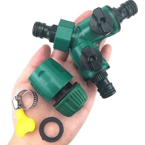 2 Voies Raccord de Tuyau arrosage,Adaptateur Tuyau Arrosage de 3/4& Hose Splitter Valves plomberie pour 11 ROBINET (1/5)