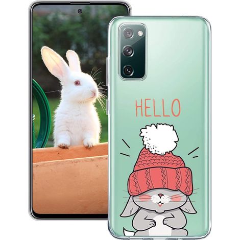 CUSTODIA PER SAMSUNG GALAXY S20 FE CON RETRO IN SILICONE TRASPARENTE CON CAPPELLO CONIGLIO (1/5)