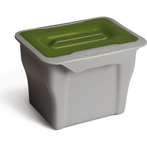 Bac à ordures suspendu pour porte de placard - Hauteur : 182 mm - Contenance : 5 L - Largeur : 185 mm - Longueur : 247 mm - Matériau : Plastique - Décor : Gris - GOLLINUCCI