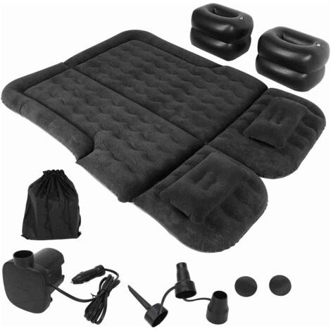 Pair - SJLERST Matelas à Air de Voiture, Véhicule Gonflable épaissi Lit de Voyage Coussin de Couchage Accessoire de Cam Coussins de Lit Noirs Matelas (Noir) (1/5)