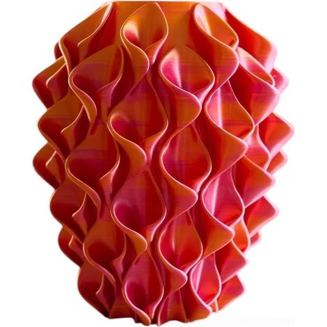 Vase à fleurs rouge et or au design original, portable, mignon, pratique et créatif. Vase imprimé en 3D.