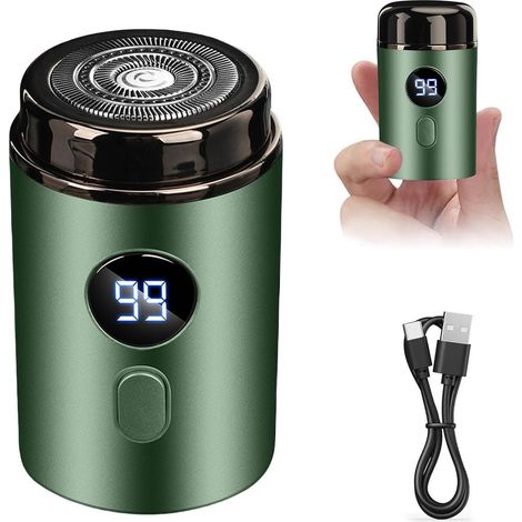 Tragbarer Mini-Rasierer, neues Modell 2025 für Herren, wiederaufladbarer Mini-Rasierer über USB, tragbares Taschenformat, leistungsstark, ideal für Reisen, Büros und berufliche Umzüge (vert) (1/5)