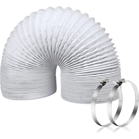 Tuyau de ventilation, 150 mm, 3 m, en PVC, blanc, tuyau d'évacuation, tuyau flexible en aluminium pour tente de croissance, sèche-linge, registre de ventilation domestique (1/5)