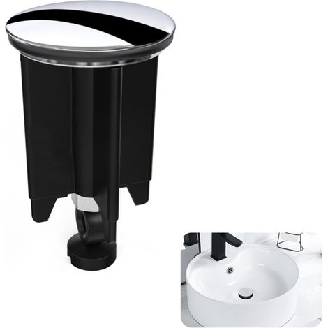 Tappo universale per lavabo in ottone cromato da 40 mm con guarnizione in gomma per lavabo e bidet - tappo eccentrico - regolabile in altezza, antiruggine e impermeabile (1/4)