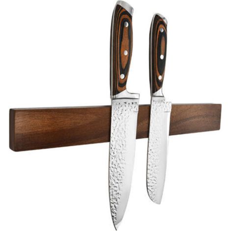 Porte Couteaux Aimanté,, 40cm Porte Couteaux de Cuisine Mural en Bois avec Aimant Extra Puissant pour range couteaux (1/5)