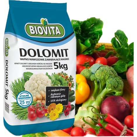 Dolomite, fertilizzante calcio-magnesio, calce con magnesio per prato, Biovita, 5 kg (1/5)