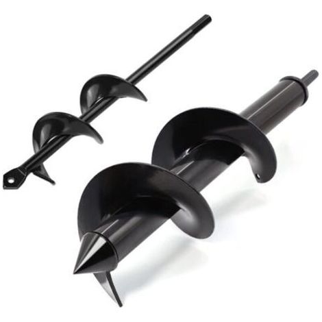 Lot de 2 Forets hélicoïdaux de jardinage - 8 x 30 cm et 4 x 22 cm - Manuels - Pour installer des plantes, cultiver, creuser des trous，