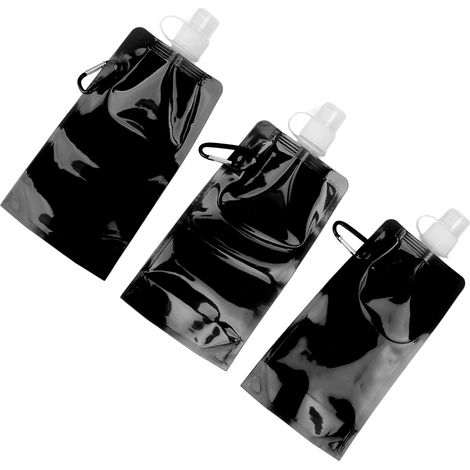 700 ml schwarze, BPA-freie, weiche PE-Multifunktions-Faltwasserflasche für Reisen, Camping und Outdoor-Aktivitäten (1/5)