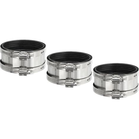 3 Pcs 4 Pouces Raccord Flexible De Tuyau Avec Colliers 304 (1/5)