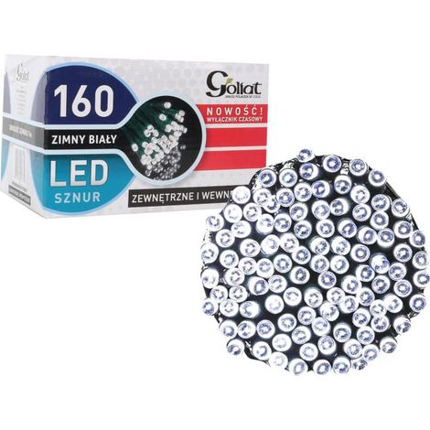 160 luci LED per albero di Natale, da esterno e da interno, con timer, luce bianca fredda (1/5)