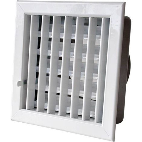 GRIGLIA AERAZIONE AD INCASSO PER CAMINI cm 14 x 13 foro 11,1 x 11,1 - Ø 8