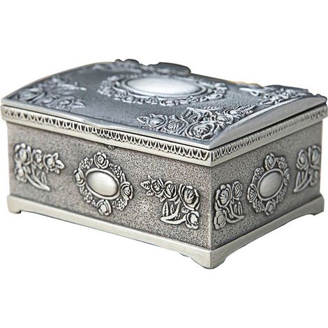 Schmuckaufbewahrungsbox – Schmuckkästchen mit Vintage-Blumenmuster für Halsketten und Ringe – Schmuckkästchen für Damen