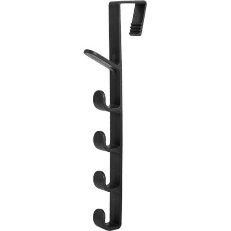 Door Hook Multipurpose Modern Style Punch Free Strong Load Bearing Door Coat Rack for Bedroom Living Room Entrance Black (1/5)
