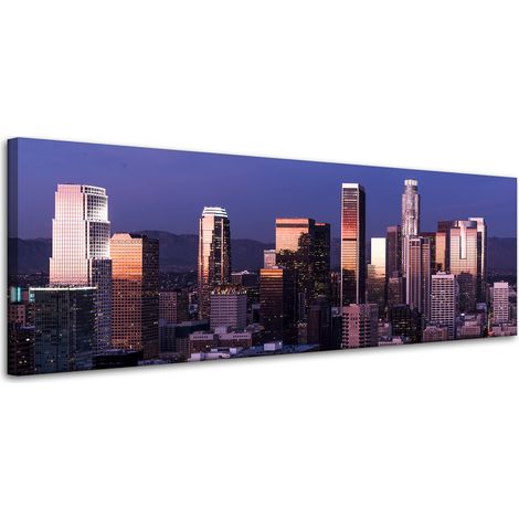 Architekturmotiv von Los Angeles auf Leinwand, 120 x 40 cm