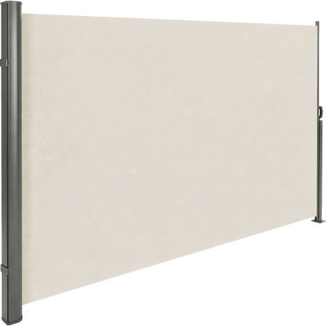 Tenda laterale 300x180H cm. Separè frangivento con sistema di riavvolgimento automatico. Telaio in Alluminio. Colore Beige