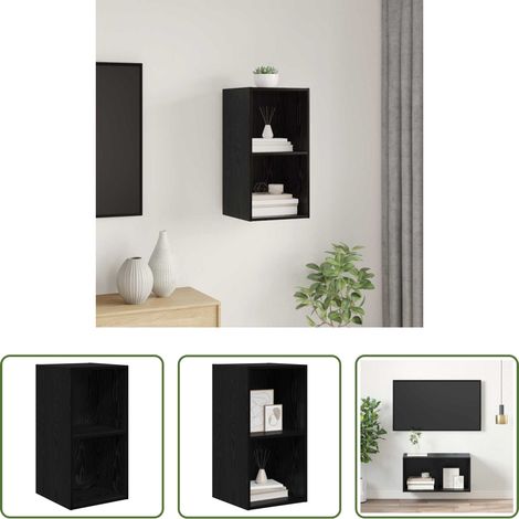 Meuble tv - Ensemble meuble TV Chêne noir 37 x 37 x 72 cm Bois d'ingénierie (1/5)