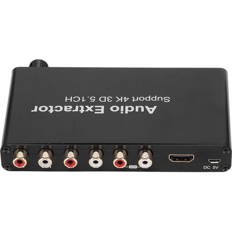 Convertisseur Audio RCA 4K 3D 5.1CH pour PS4, DVD, TV HD - Adaptateur Audio Vidéo Multimédia