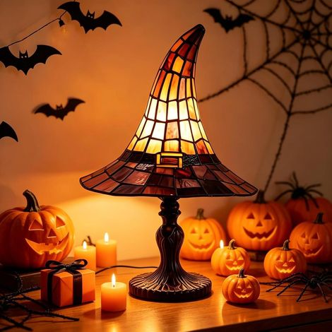 Witch Hat Lamp, Retro Handmade Resin Lamp – dekoratives Zubehör für Haushalt, Party und vielseitige (1/5)