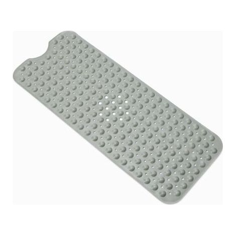 Tapis de bain antidérapant avec ventouses, adapté pour baignoire et douche, dimensions 40 x 16 pouces, couleur gris (1/5)