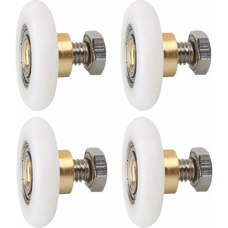 4 pièces Roulette Porte de Douche, Roues de Rechange pour Porte de Douche Roulettes de Rechange pour Porte de Douche RainuréE avec vis Diamètre 23 mm (1/5)