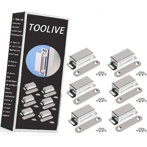Magnetic Furniture Door Magnet 10kg Powerful Stainless Steel Cupboard Magnet Cupboard Door Magnet (6 Pieces)(stainless steel screws) (1/4)