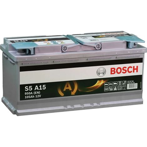 Batería de Coche start stop AGM 105 Ah 950 A EN Bosch S5A15 (1/2)