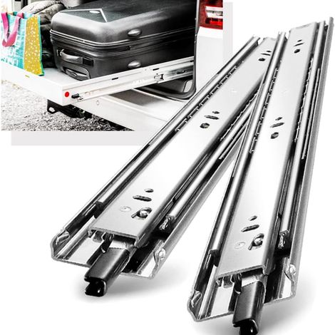 Ymyny – Coulisse pour tiroir charge lourde 120kg – Acier laminé Q235 – Amortisseur intégré – Mouvement silencieux avec billes en acier 6mm (1/5)