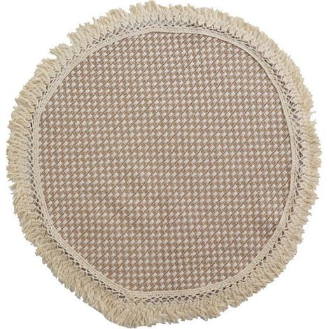 Sets de table simples et élégants, ronds, en lin, parfaits pour les tables de cuisine et de salle à manger. (1/5)