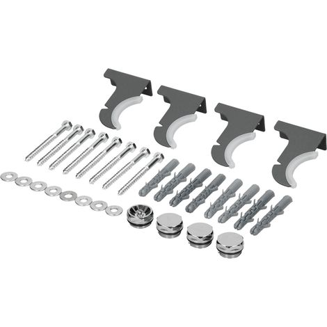 ECD Germany Support de Fixation pour Radiateurs Design Stella, Anthracite, Matériel de Montage, Accessoires Kit de Suspension Mural Chauffe-Serviettes et Sèche-Serviette Salle de Bain