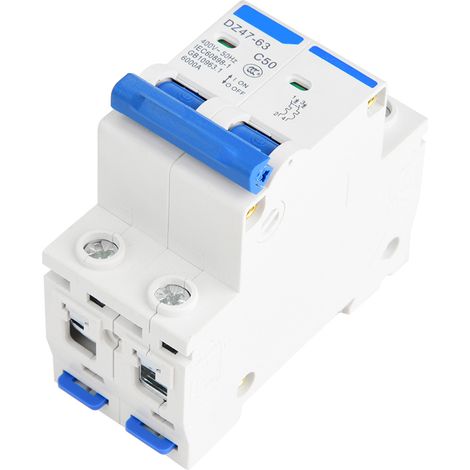 DZ47-63 2P Miniatur-Leistungsschalter mit Ableitstromschutz, Luftleistungsschalter 400VAC (50A) (1/5)
