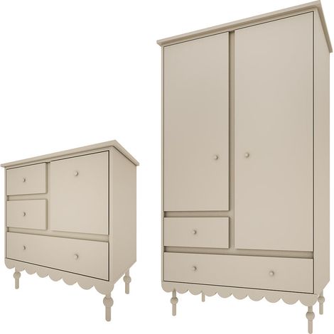 Armadio 2 ante 3 cassetti Babushka olivo 91cm (1/5)