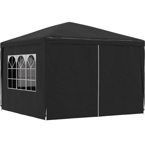 Vidaxl – Tente de réception 3 x 3 m anthracite – Structure en acier inoxydable – Résistante aux UV et à l'eau – Panneaux latéraux avec fenêtres