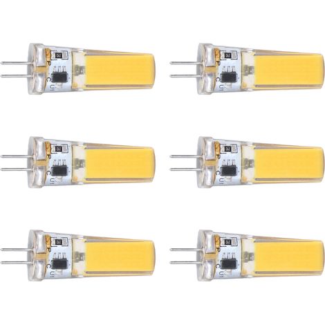 Lot de 6 ampoules LED G4 9W à intensité variable COB 500LM pour plafonniers, lampes d'extérieur et lustres, lumière chaude 3000K (1/5)