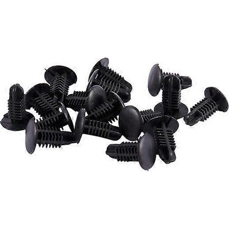 16 rivets en plastique noirs de 4 mm x 5 mm x 15 mm (1/5)