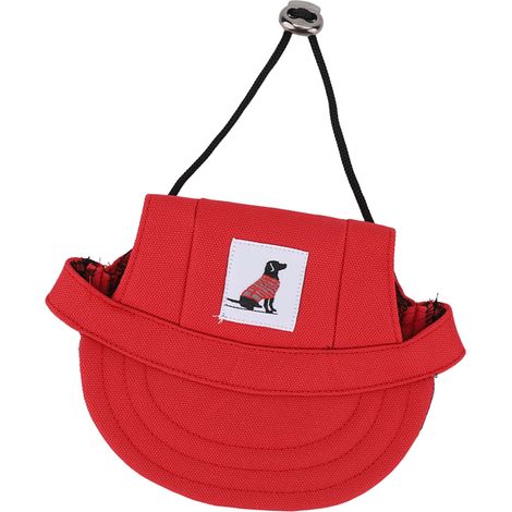 Chapeau de baseball pour chien, ajustable, élégant et idéal pour l'été, avec 2 trous pour les oreilles, parfait pour le camping et les voyages en plein air (rouge, taille M). (1/5)