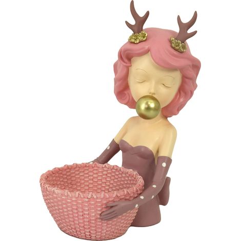 Statuina Donna in Resina rosa cm 21x15,8xh29,3 (1/2)