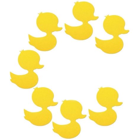 Lot de 12 autocollants antidérapants pour baignoire en forme de canard, avec raclette, autocollants adhésifs pour baignoire et douche, jaune. (1/4)