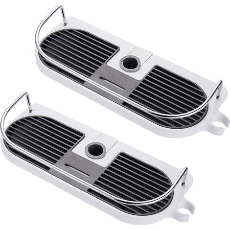 Étagère de Salle de Bain pour Douche pour Tringle de Douche sans Perçage Bac à Douche avec Boucle pour Support de Pomme de Douche pour Shampoing au Savon 2 Pièces