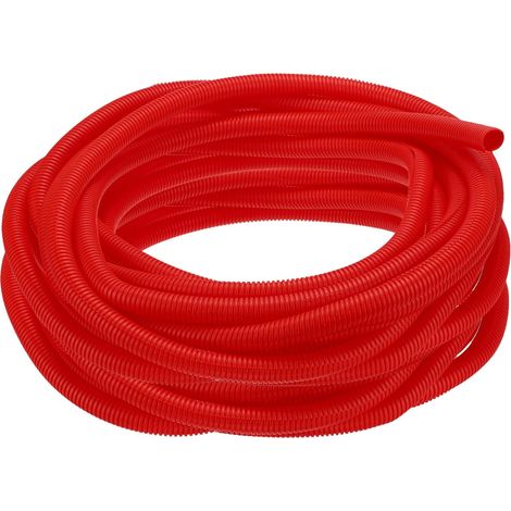 Gaine Fendue pour Câbles 3/4"(20mm) DI 100FT(30m) Gaine Protectrice Résistante À La Chaleur Et Au Froid -40F À 257F Conduit Flexible en Plastique Câbles, Rouge (1/5)