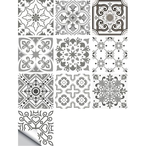 Autocollants carreaux - 10 Pièces - Carreaux adhésifs - PVC - Résistants à l'eau et à l'huile - Retirer et appliquer le film - Carreaux de cuisine - Revêtement mural décoratif - Pour cuisine et salle (1/5)
