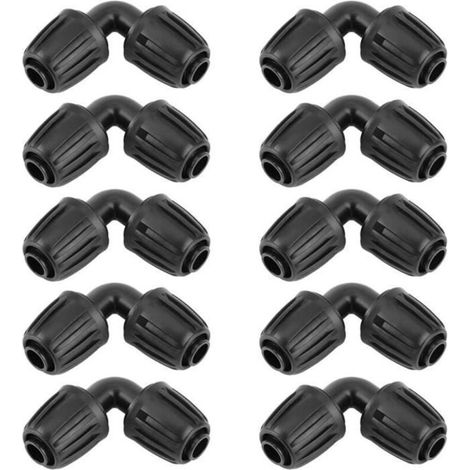 10 Pcs Drip Irrigation Elbow Adapters, Universal Connector for 16mm Garden Hose