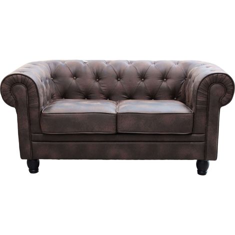 CHESTERFIELD - divano vintage in ecopelle (1/4)