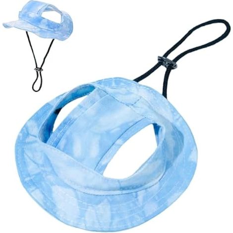 Dog Sun Hat for Small Dogs - Bucket Hat, Visor, High Quality Polyester, Blue, S (1/5)