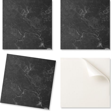 Paquete de baldosas de vinilo autoadhesivas con dise帽o de m谩rmol veteado para dormitorio, 20x20x20 cm.