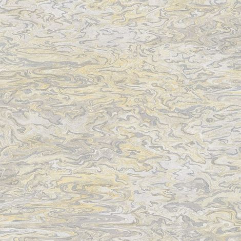 Empapelado aspecto piedra Profhome 383582 papel pintado vinílico estampado en caliente tejido non tejido ligeramente texturado efecto satinado beige blanco-crema amarillo oro gris 5,33 m2